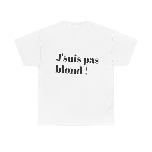 Unisex Heavy Cotton Tee - "J'suis pas blond !" Fun Statement Tee for Soccer Fans