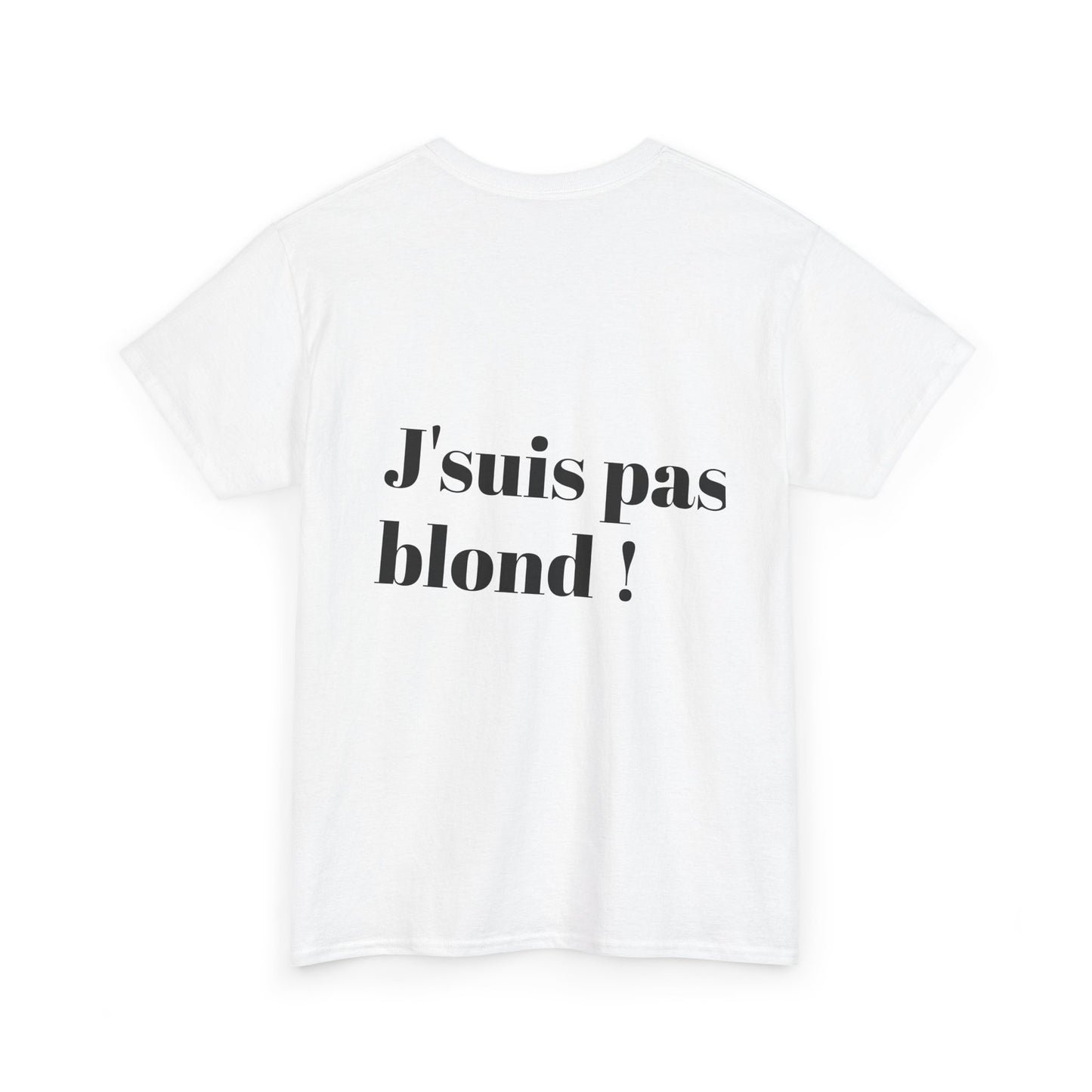 Unisex Heavy Cotton Tee - "J'suis pas blond !" Fun Statement Tee for Soccer Fans